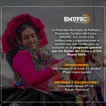 Ficha de Registro de Actividades para el Programa General Fiestas del Cusco 2024